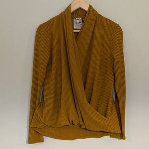 ANTHROPOLOGY Elegant Mustard Blouse for Women Size Small